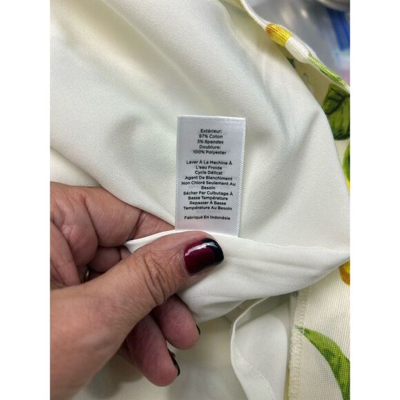 Talbots Lemons Blossom Canvas Printed Above Knee Lined Skirt‎ Size 12 - Picture 9 of 10